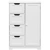 Rebecca Mobili Credenza Cucina, Mobiletto Lavanderia, Mdf Bianco, 1 Anta 4 Cassetti, Anti Umidità Salvaspazio - Misura HxLxP: 82 x 56 x 30 cm - Art. RE6734