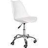 AKORD Sedia Scrivania per Bambini con Rotelle | Senza Braccioli | FD005 | Ergonomica | Girevole | Altezza regolabile | Per lo studio e il divertimento | Peso massimo supportato: 125 kg | Bianco