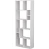 Happy Garden Libreria 8 Ripiani, Bianco Jane. Mobili contenitori, scaffali a Zig Zag dal Design Moderno per Il Soggiorno, la Camera da Letto o L'Ufficio. Ripiani per Libri e Decorazioni.