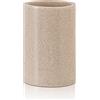 Inbagno Bicchiere Porta spazzolino da Bagno, in Resina Beige, 7.6 x 16 cm Serie Sahara