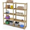 Lenmar Serie B - Mensola in legno di pino beige chiaro B-03, 170 x 170 x 40 cm, 5 ripiani per libreria a parete con 5 livelli per ufficio e soggiorno