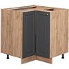 Vicco Mobile ad angolo cucina Fame-Line, Antracite-oro, 80.5 cm
