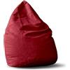 Lumaland Poltrona Sacco Luxury Poltrona Puff Pouf Cuscino Comfortline 120L Riempimento Innovativo Colore Rosso