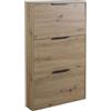 AVANTI TRENDSTORE - Paciano - Scarpiera in legno laminato nel colore quercia Artisan con 3 vani a ribalta. Dimensioni LAP ca. 65x105,5x15cm