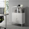 [en.casa] Armadio a 2 Ante e Ripiano Interno Regolabile in Altezza Armadio da Ufficio con Scomparto Aperto Mobile in Acciaio per Archivio 110 x 70 x 40 cm - Grigio chiaro