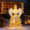 SOARS Angelo di Natale per esterni, 157 cm, decorazione natalizia illuminata, grande angelo con albero di Natale, stile abito, 150 luci LED, decorazione natalizia, statuetta di Natale XL