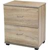 MA MAISON Comodino 2 Cassetti - Struttura in Legno Truciolare, Melaminico, Guide in Metallo, Colori Vari, Design Moderno, Camera, Mobiletto, Salvaspazio - 40 x 30 x 45 cm (Rovere)