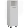 Vicco Mobiletto midi Ilias, Bianco, 30.2 x 95 cm | con porta, per la conservazione di articoli da bagno e asciugamani