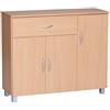 WOHNLING Credenza SETE 90x30x75 cm Faggio con 3 Ante, Cassettiera
