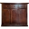 Mar.c.a. Design - Credenza Arte Povera 3 Ante 3 Cassetti in Legno Noce Scuro 100x40x88 cm - Madia Legno Made in Italy