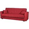 Arredo Stock Divano letto 3 posti tessuto rosso, 212x83x73 cm