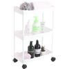 BM Carrello Portaoggetti con Ruote a 3 Ripiani - Scaffale Mobile da Cucina, Bagno o Lavanderia - Organizzatore Slim tra Mobili, in Plastica Resistente, Facile da Pulire (39.5X21.8X61.8CM)