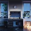 Vicco Tavolo da toeletta Sherry, Antracite, 120 cm con specchio LED e sgabello, con illuminazione LED e sgabello imbottito