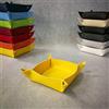 AM DESIGN SVUOTATASCHE in Ecopelle Idea Regalo Made in Italy - Porta Oggetti con Cucitura Tono su Tono (Giallo)