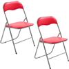 VIRSUS Sedia pieghevole colore ROSSO 346, misura aperta 44x48x78 cm, sedie salvaspazio, seduta in PVC Imbottita, piedi antiscivolo, per giardino, cucina, ufficio, campeggio (2)