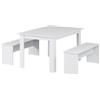 Vicco Set di tavoli da pranzo Sentio, Bianco, 137.6 x 92.8 cm con 2 panche, per un utilizzo salvaspazio in sala da pranzo e cucina