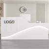 LVYWEX Bancone Reception, Tavolo Da Bancone Con Cassetti Portaoggetti E Ripiani Aperti(White on the right,160cm)