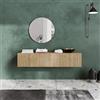 Totò Piccinni Consolle Sospesa MODULA, Mobile Multiuso a Parete con Anta Reversibile, 2 Vani Interni, Toeletta Camera da Letto o Ingresso, Made in Italy, 138x30x29 cm (Cannettato Rovere Cadiz)