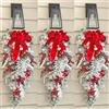 Rusopobe Ghirlanda di Fiori di Natale per la Porta d'ingresso, Nuovo Set di ghirlande Natalizie in Rattan Ghirlanda sospesa Ornamento di Capodanno con Palla Pigna di Bacche Rosse(60cm Tree)