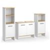 Vicco Set di mobili da bagno Karli, Bianco/Rovere dorato 65 cm | 3 pezzi · Mobile sottolavabo · Scaffale da bagno grande · Scaffale da bagno piccolo