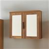 [en.casa] Armadietto Pensile da Bagno Mobile a Muro per Bagno con Ante Specchiate e Spazio Stoccaggio Chiuso Dimensioni Compatte 50 x 60 x 15 cm - Effetto Noce