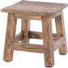 DESIGN DELIGHTS - Sgabello Palo, stile rustico e vintage, 27,5 x 26 x 26 cm, legno di mogano riciclato, sgabello in legno, tavolino, colore: 01, naturale vintage