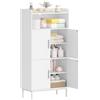 Hzuaneri Mobile da bagno, Mobile contenitore, 2 ante e 1 spazio aperto, Ripiani regolabili, Per bagno, Soggiorno, Studio, Camera da letto, Salvaspazio, 30 x 60 x 120 cm, Bianco SC45613W