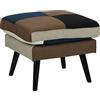 Totò Piccinni Divano in Tessuto Patchwork imbottito con Braccioli (Moon, Pouf)