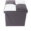 Rebecca Mobili Pouf Finta Pelle, Sgabello Contenitore, pouff poggiapiedi cubo Bianco Nero - Misure 30 x 30 x 30 cm (HxLxP) - Art. RE4899