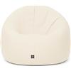 PATCH HOME Patchhome - Pouf 2 in 1, cuscino da pavimento, poltrona a sacco da gaming, per adulti e bambini, con imbottitura (Ø 125 cm, crema)