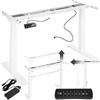 tectake® Telaio per Scrivania Regolabile in Altezza, 110-190 x 68 x 58-123 cm, carico max 125 kg, Struttura in Acciaio, Tavolo Ufficio, Scrivania Gaming e Computer, Studio, Homeoffice - Bianco