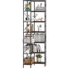 HOMCOM Libreria ad Angolo a 7 Ripiani 60x60x198 cm Marrone Rustico