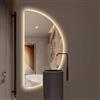 Xxbbyubo Specchio da Bagno a LED Semicerchio 60x120cm Retroilluminato, Antiappannamento Intelligente, 3 Temperature Colore