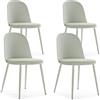 HOMN LIVING Set di 4 sedie Kana Verdi, Gambe in Metallo e Sedile Imbottito, 45 cm (Larghezza) 51,5 cm (profondità) 83 cm (Altezza)