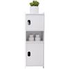 LANTUS Piccolo Mobile da Guardaroba per Toilette, Supporto per Carta Igienica, Colonna, Armadio da Bagno, Armadietto, Scaffale Regolabile, 24 x 20 x 72 cm - Bianco