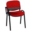 KARISMA - ISO Imbottito D/2 + TAV, Sedia in Plastica Ufficio/Scuola più Tavoletta Ribaltina Scrittoio, Rosso