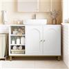 Hzuaneri Mobile Sottolavabo per Bagno, Mobiletto da Bagno, con 2 Ante 2 Scompartimenti, Scomparto Regolabile, Ampio Spazio di Archiviazione, Stile Moderno, 30 x 90 x 63 cm, Bianco-Oro BC09803G