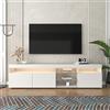 BNUZ Mobile TV, bianco, moderno, pannello luminoso, illuminazione a LED variabile, soggiorno e sala da pranzo, 180 cm (bianco)
