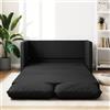 KTHLBRH Divano letto da pavimento 2 in 1, in ecopelle, nero, divano letto pieghevole, 2 in 1, comodo e stabile, per soggiorno o camera da letto, 112 x 174 x 55 cm