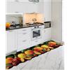 LARA MORADA - Tappeto Cucina, Passatoia Antiscivolo Lavabile in PVC, Forma Sagomata, Stampa Digitale HD, Made in Italy, 50X90cm Dis Agrumi 3