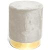 Tex family POUF Poggiapiedi Cilindro VELVET in Velluto Unito (Beige)