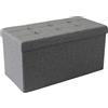 milani home - pouf contenitore rettangolare, tessuto, seduta contenitore poggiapiedi, grigio scuro, 76 x 38 x 38 cm