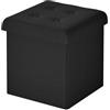 WOLTU Pouf con Contenitore, Puffo Pieghevole con Coperchio, Poggiapiedi Divano, Cubo Seduta con Ripiano, per Soggiorno o Camera da Letto, 30x30x30 cm, Nero