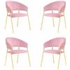 OKAFFAREFATTO MADDALONI Sedie da sala da pranzo set da 4 Aurelia con schienale in velluto rosa