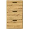 AVANTI TRENDSTORE - Parabita - Scarpiera in legno laminato con 3 vani a ribalta nel colore quercia Artisan. Dimensioni LAP ca. 59x103x17 cm