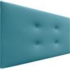DHOME Testata in Similpelle o Tessuto AQUALINE Pro con 2 file di bottoni Testata imbottita Letto di lusso (Similpelle Turchese, 110x50cm (Letti 80/90/105))