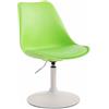 CLP Sedia Pranzo Regolabile Maverick In Polipropilene I Sedia Design Rosa Scandinavo Base Tonda In Metallo, Colore:verde, Colore del telaio:bianco