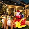 Willonin Babbo Natale gonfiabile slitta e renne, 220 x 110 x 130 cm, illuminazione a LED, decorazione natalizia per esterni, festa luminosa (colore dell'immagine)