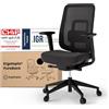 Ergotopia PureBack - Sedia da ufficio ergonomica, con braccioli 4D e meccanismo sincronizzato, comoda sedia girevole da ufficio per una seduta sana