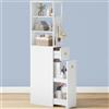 Hzuaneri Mobile da Bagno, Mobiletto Portaoggetti, Alto, unità stretta con cassetto con rotelle, 3 Ripiani Aperti, 40 x 20 x 140 cm, Mobiletto Bagno Salvaspazio, per Bagnos, Soggiorno, Bianco BC32003W